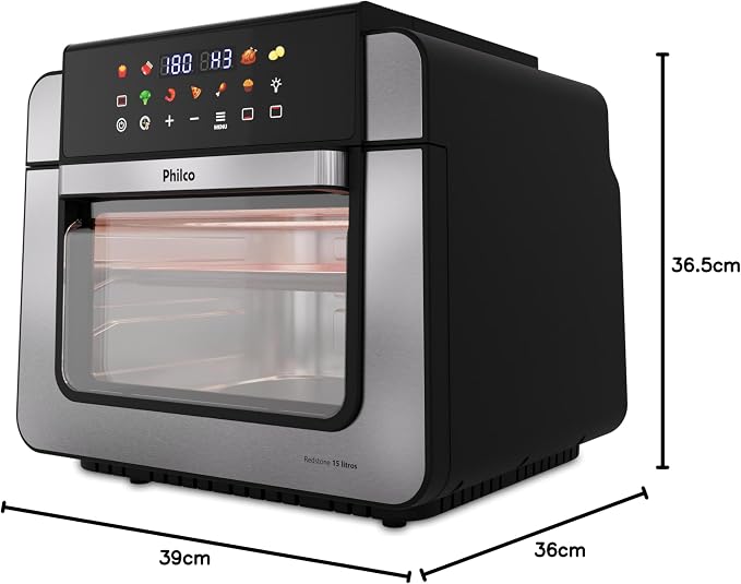 Imagem do produto indicando as dimensões de 39cm de largura e 36.5cm de altura