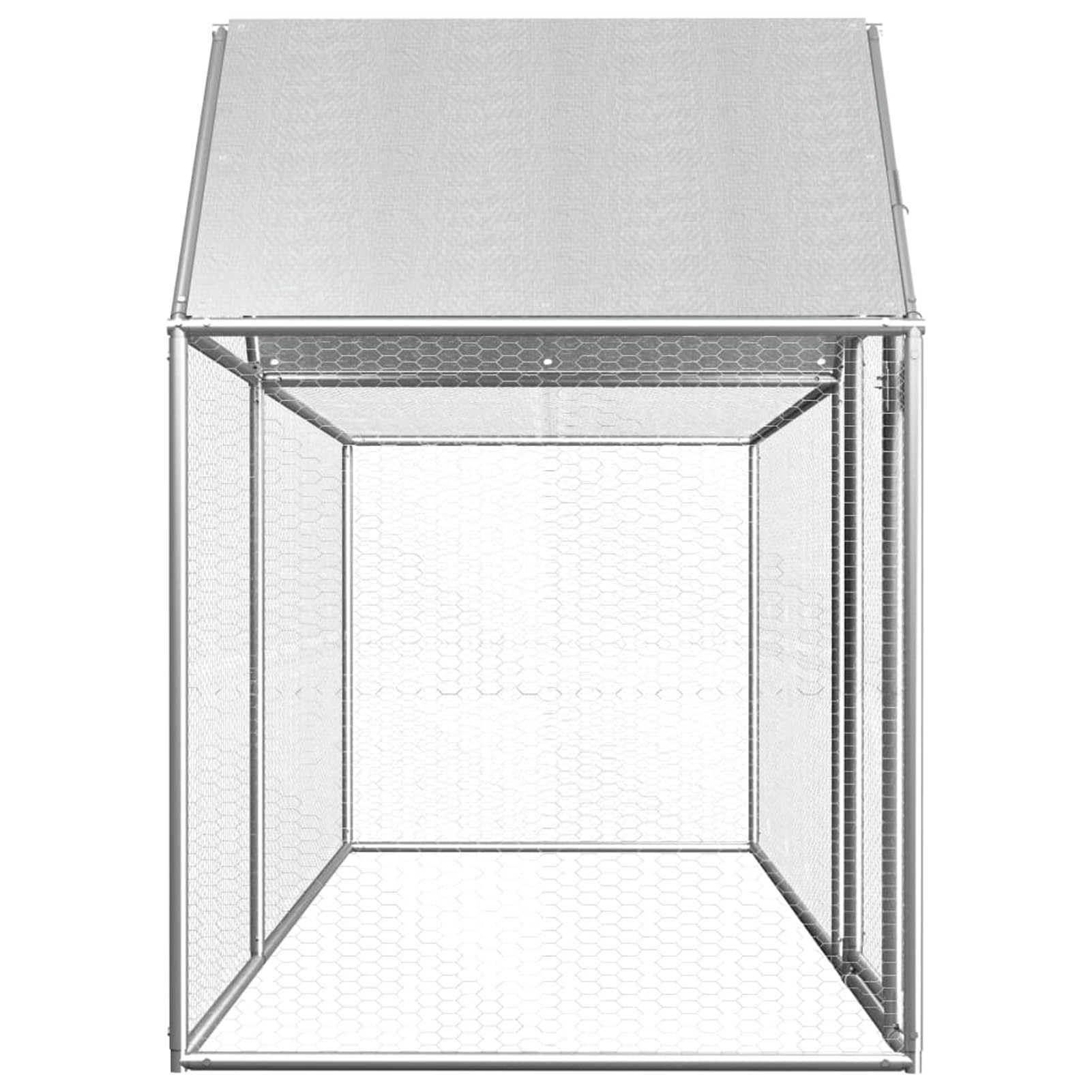 Homgoday Gallinero de acero galvanizado de 3 x 1 x 1,5 m, gallinero y corral, gallinero, jaula de aves de corral para gallinas, patos, conejos, perros, jaula de aves de corral 1473 para animales y