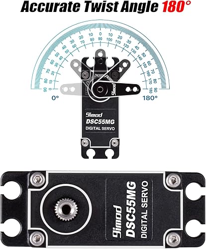 Vista 12 de Impermeable 121.3 lbs Servo Motor sin núcleo de alto par 8.4V HV Servo Metal Engranajes Servo Digital para 1/8 1/10 1/12 RC Crawler Truck RC Cars