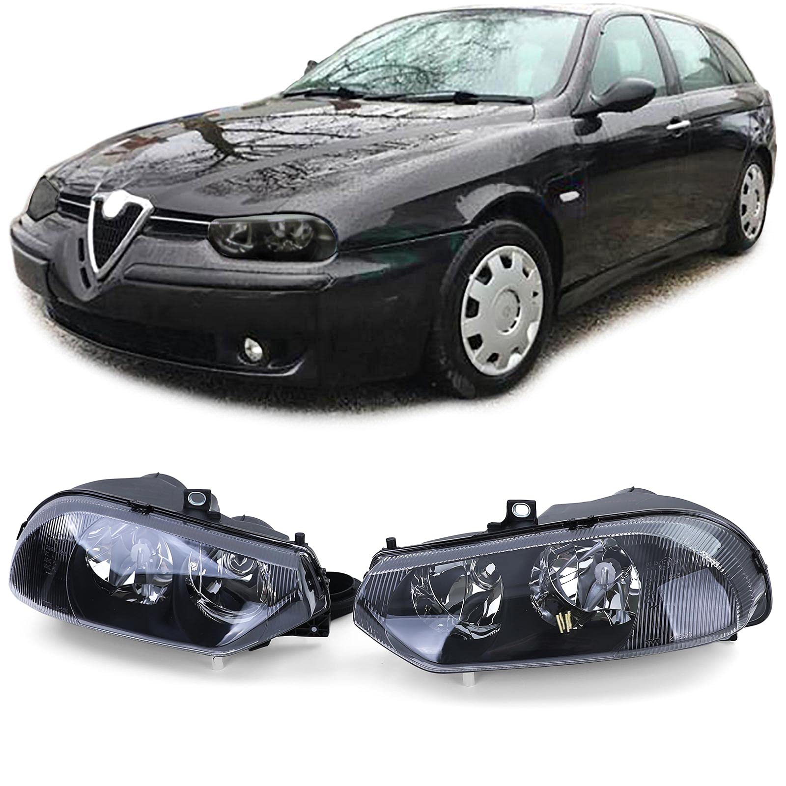 Carparts-Online 10109 - Fanale in vetro trasparente, colore: Nero