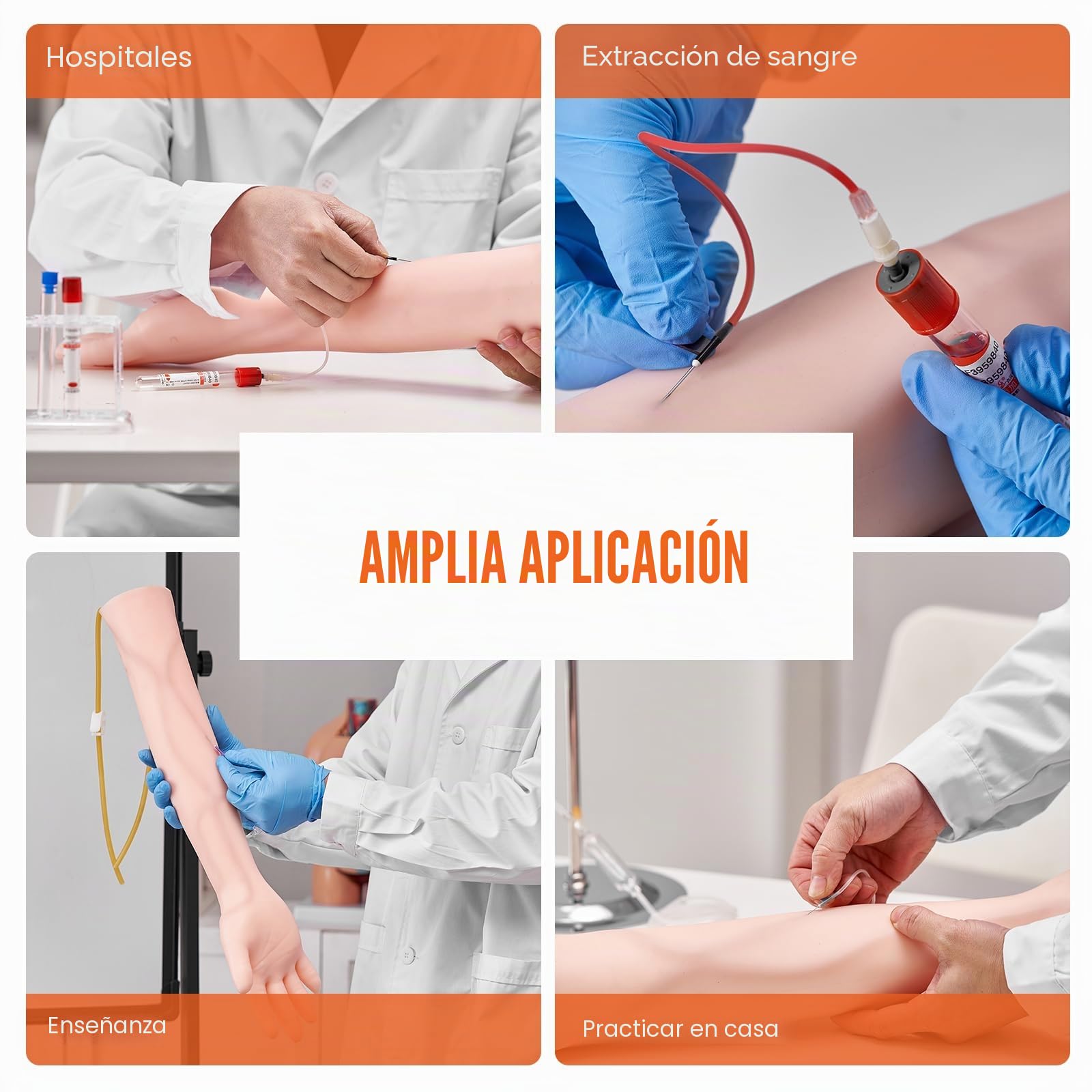 VEVOR Brazo de entrenamiento de infusión IV de PVC, brazo de entrenamiento de alta simulación con bolsa de transporte, brazo de práctica de venopunción para estudiantes y escuelas de enfermeras