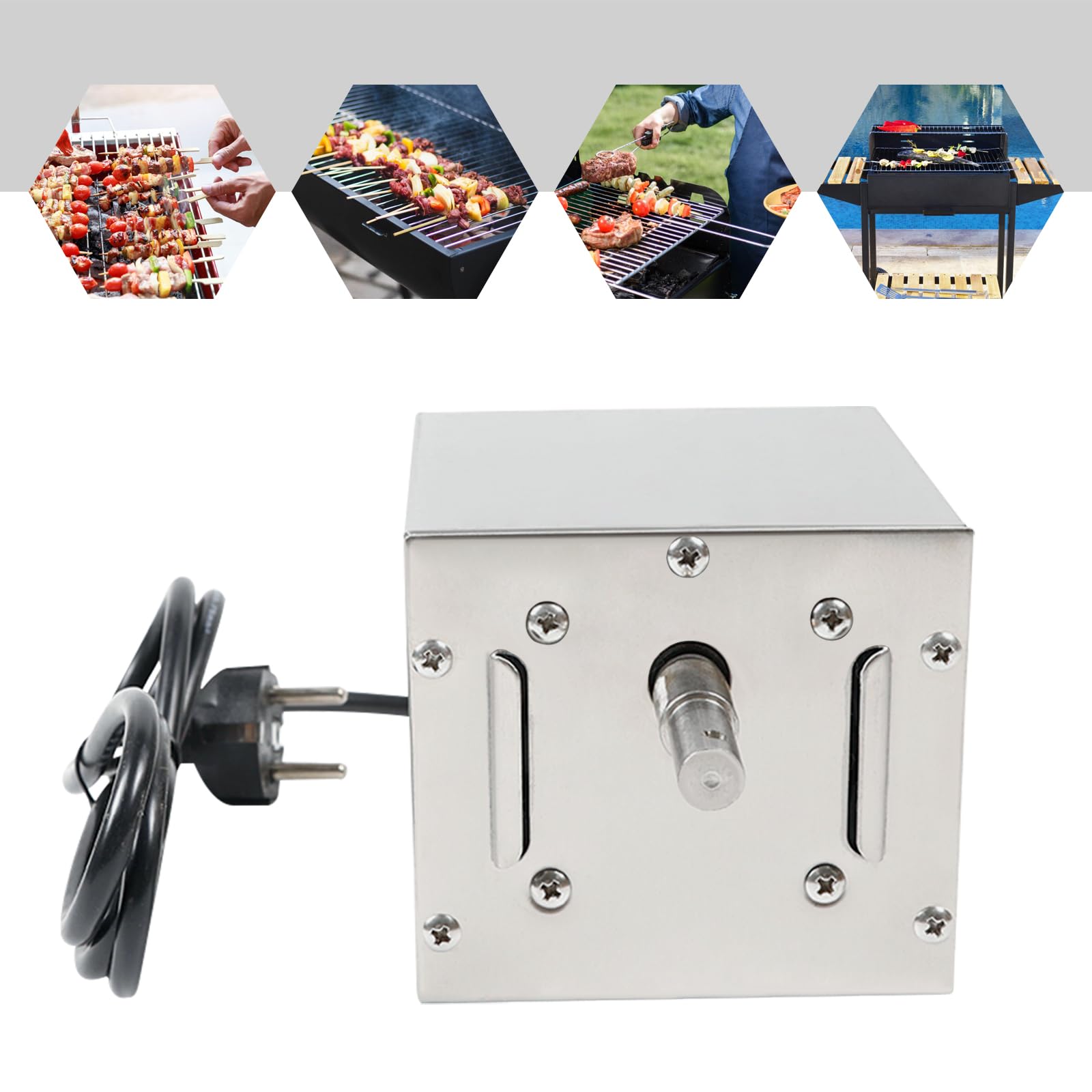 Motor de parrilla de cochinillo, 80 – 100 kg, motor de barbacoa, motor de pincho para barbacoa, motor de asador, motor eléctrico de -15 ~ 45 °C, motor eléctrico, pincho giratorio para comidas