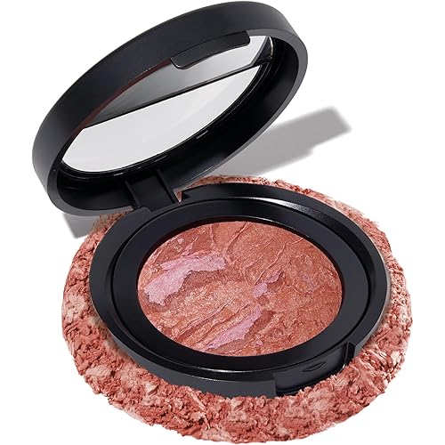 LAURA GELLER NEW YORK Baked Blush-n-Brighten Marbleized Blush for Cheeks - Pink Grapefruit - Satin Finish - Buildable Color