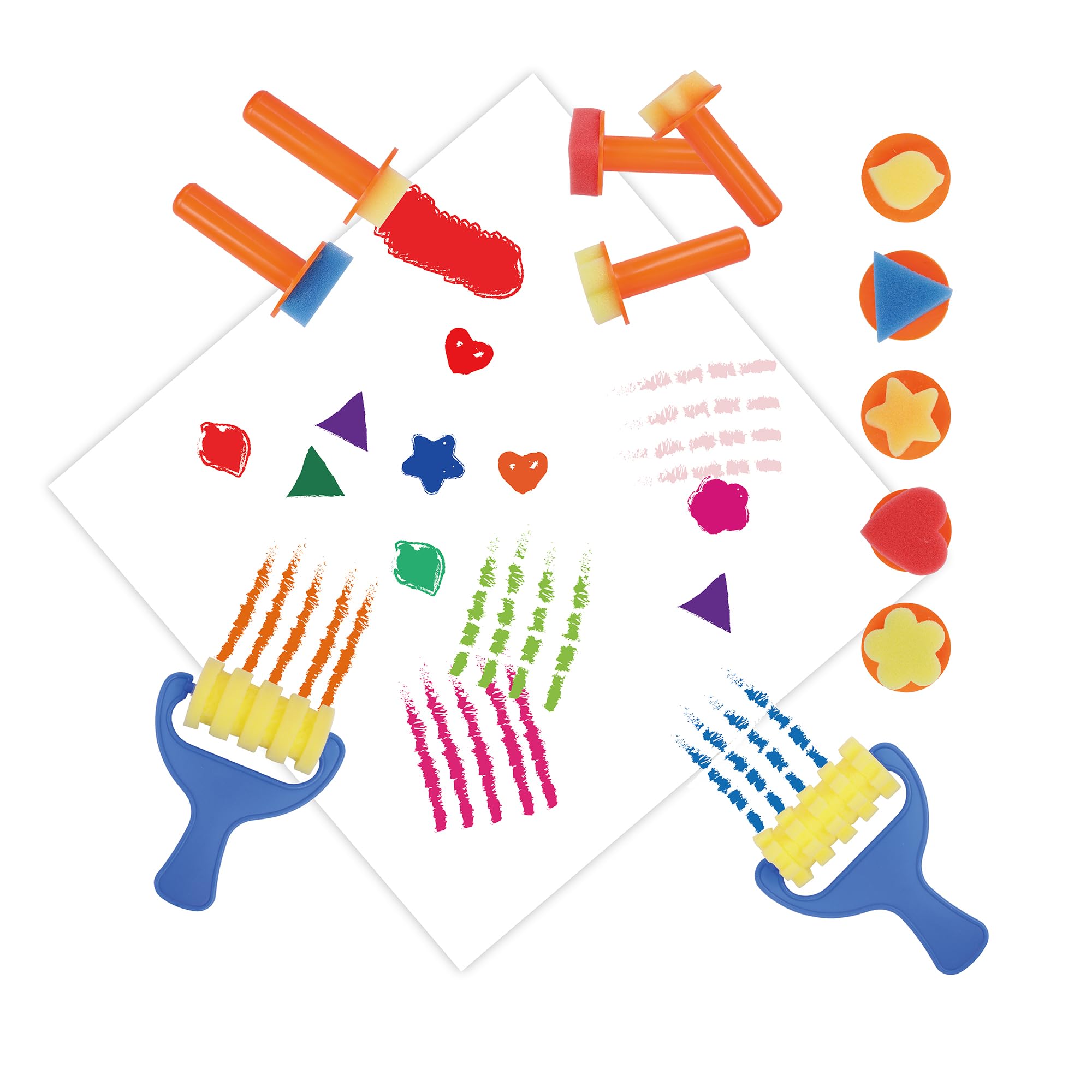 BLOT Pintura de Dedos para Niños Pequeños, Set de Pinturas de Dedos Lavables para Niños, 12 Colores (36ml cada uno), Incluye 7 Herramientas de Esponja, 6 Pinceles, Paleta y Cubo, A partir de 3 años