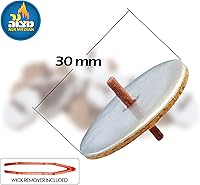 Vista 2 de Ner Mitzvah Mechas flotantes redondas grandes premontadas, 50 unidades, mechas de algodón y soportes de disco de corcho para tazas de aceite