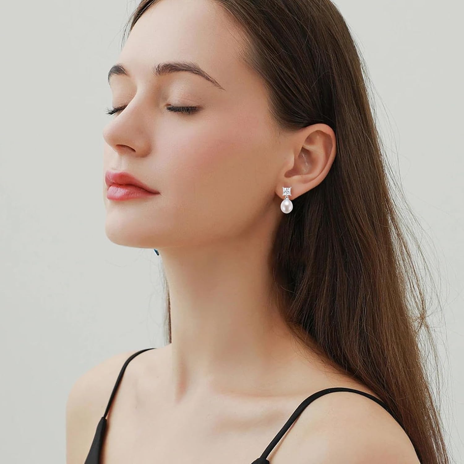 Pearl Earrings Drop & Dangle, Freshwater Cultured Baroque Pearls 10-12MM, 925 Sterling Silver Earrings with Gem Quality CZ Diamonds, Evening or Casual, Jewelry Gifts for Women - Image 3