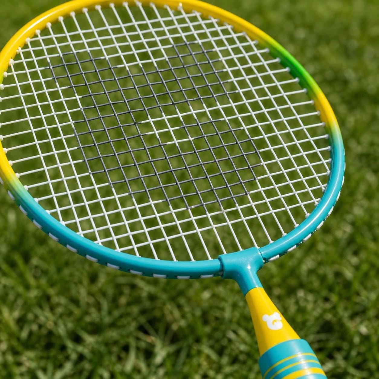 Badminton Schläger Set für 3-12 Jahre – 2 Federballschläger aus Metall für Anfänger