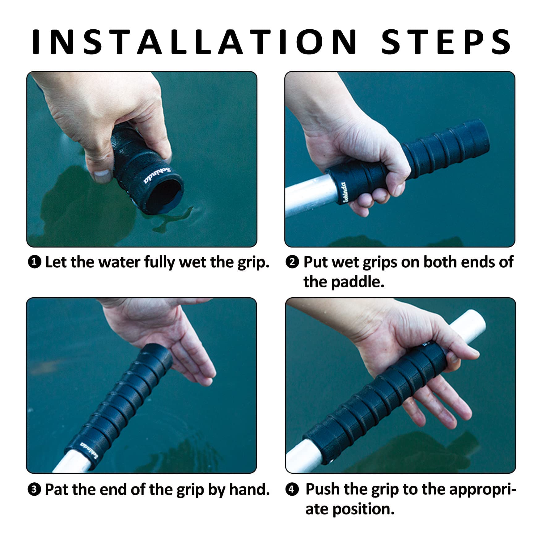 Housses Silicone Poignée Pagaie Kayak 30x180mm - Antidérapant Et Confortable - Protection Mains