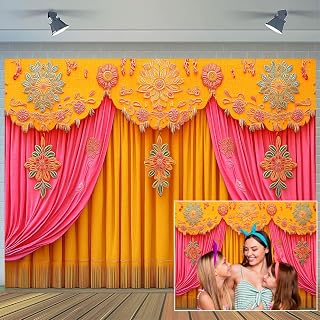 7X5ft Indian Backdrop Puja Decorations for Home Background India Traditional Diwali Backdrop Mehndi Decorations Banner for Religious Festival Wedding Party Baby Shower Party Banner Supplies
