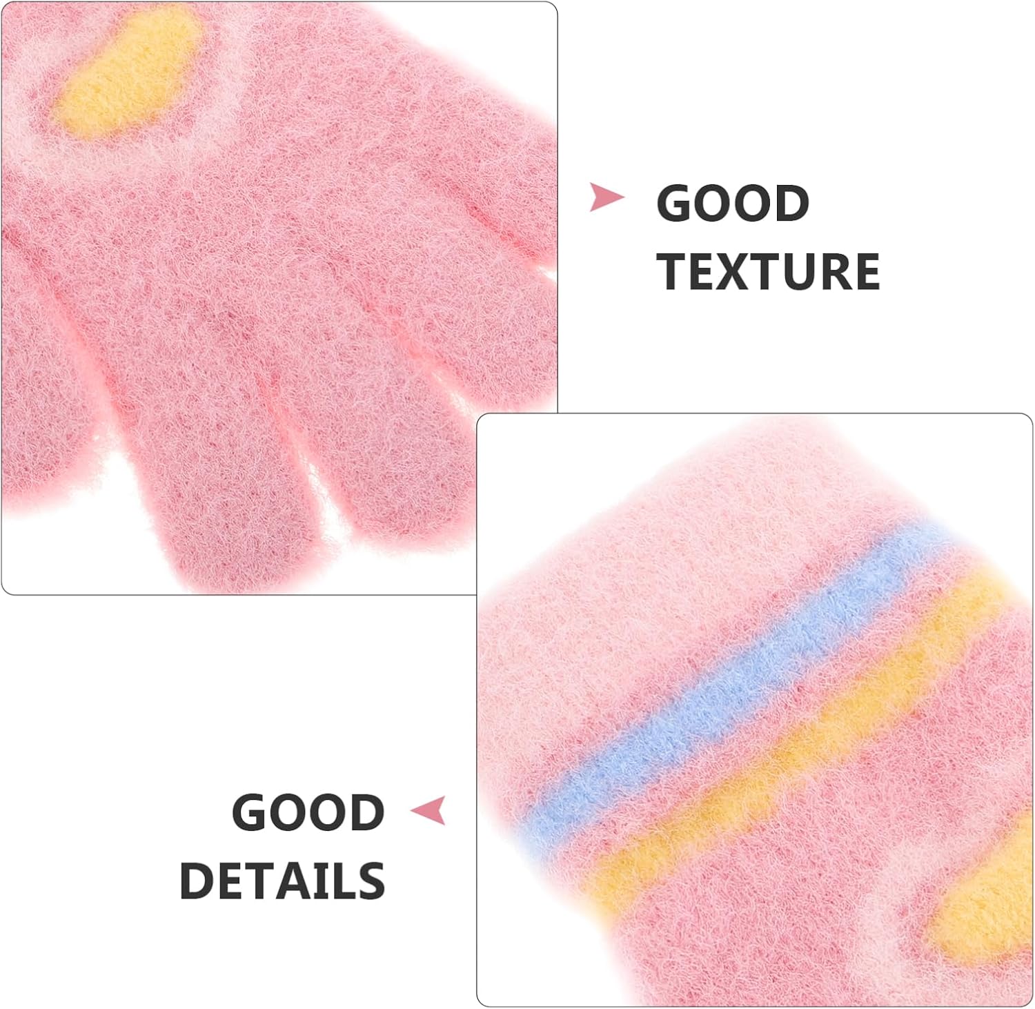 COLLBATH Boy Girl Winter Knitted Gloves with Lining Adorable Full Finger Anti-slip Mittens for Boys and Girls Ages for Autumn and Holiday Seasons