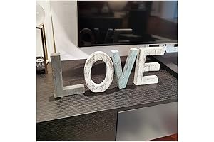 Stunning Freestanding Wooden 'LOVE' Sign: Rustic Charm for Home Decor