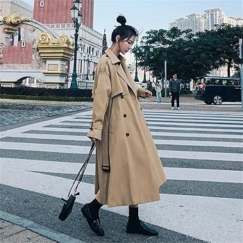 Amazon.com: Women Casual Single Breasted Long Trench Coat