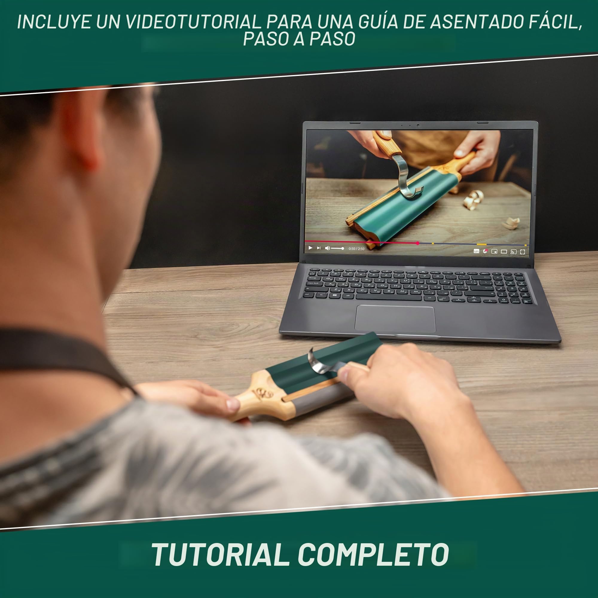 BeaverCraft, Afilador de Gubia para Tallar Madera LS5P1 con Compuesto de Pulido - Gubia para Tallar Madera - Herramientas de Afilado de Cuchillo de Gancho - Kit de Afilado de Cuero para Herramientas