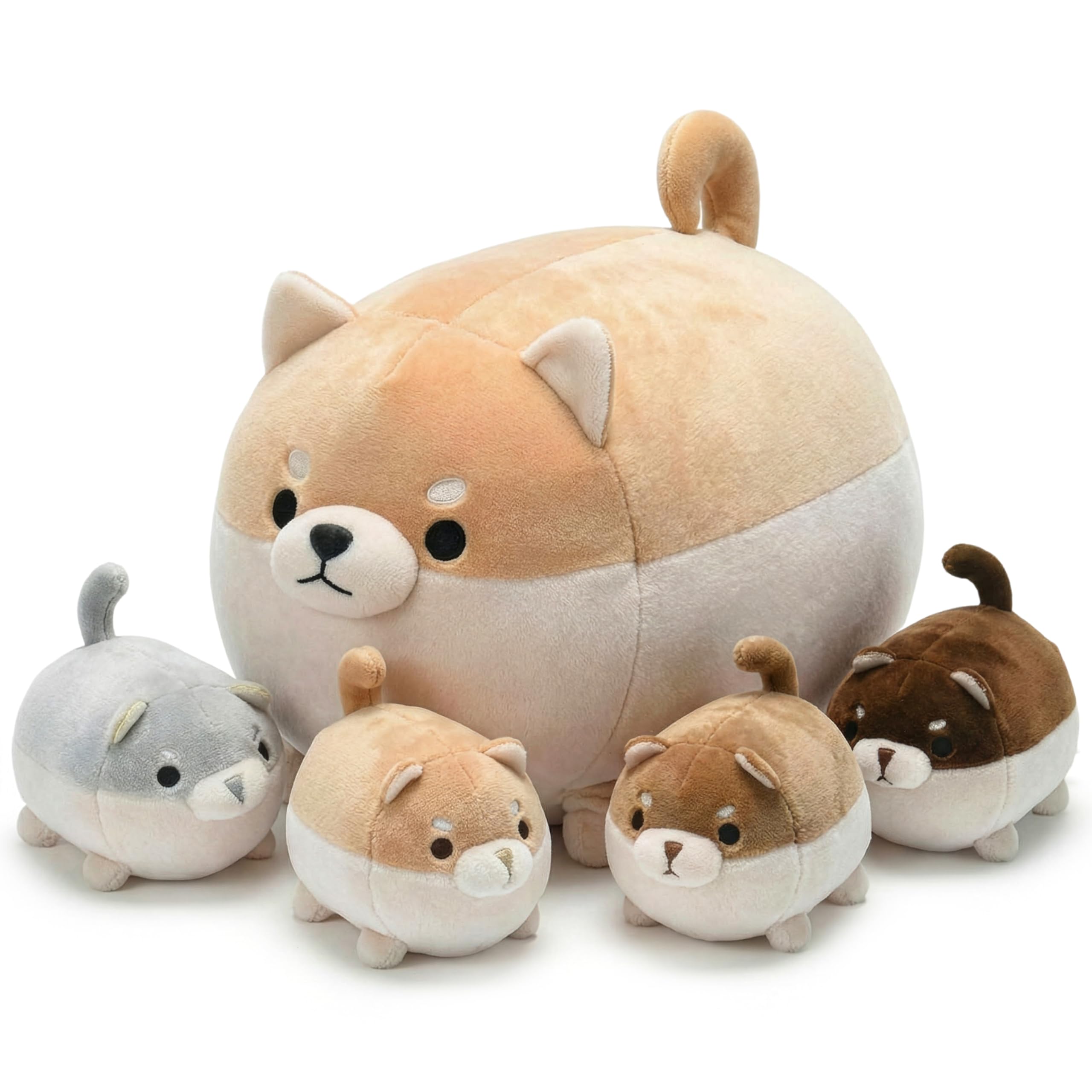 Corgi Stuffed Animals with Babies Inside - 14 inch Mommy and 4 Baby Puppies Plush for Imaginative Play - Soft Cuddly Companion for Kids - Stuffed Animals for Girls Ages 3 to 8 Years