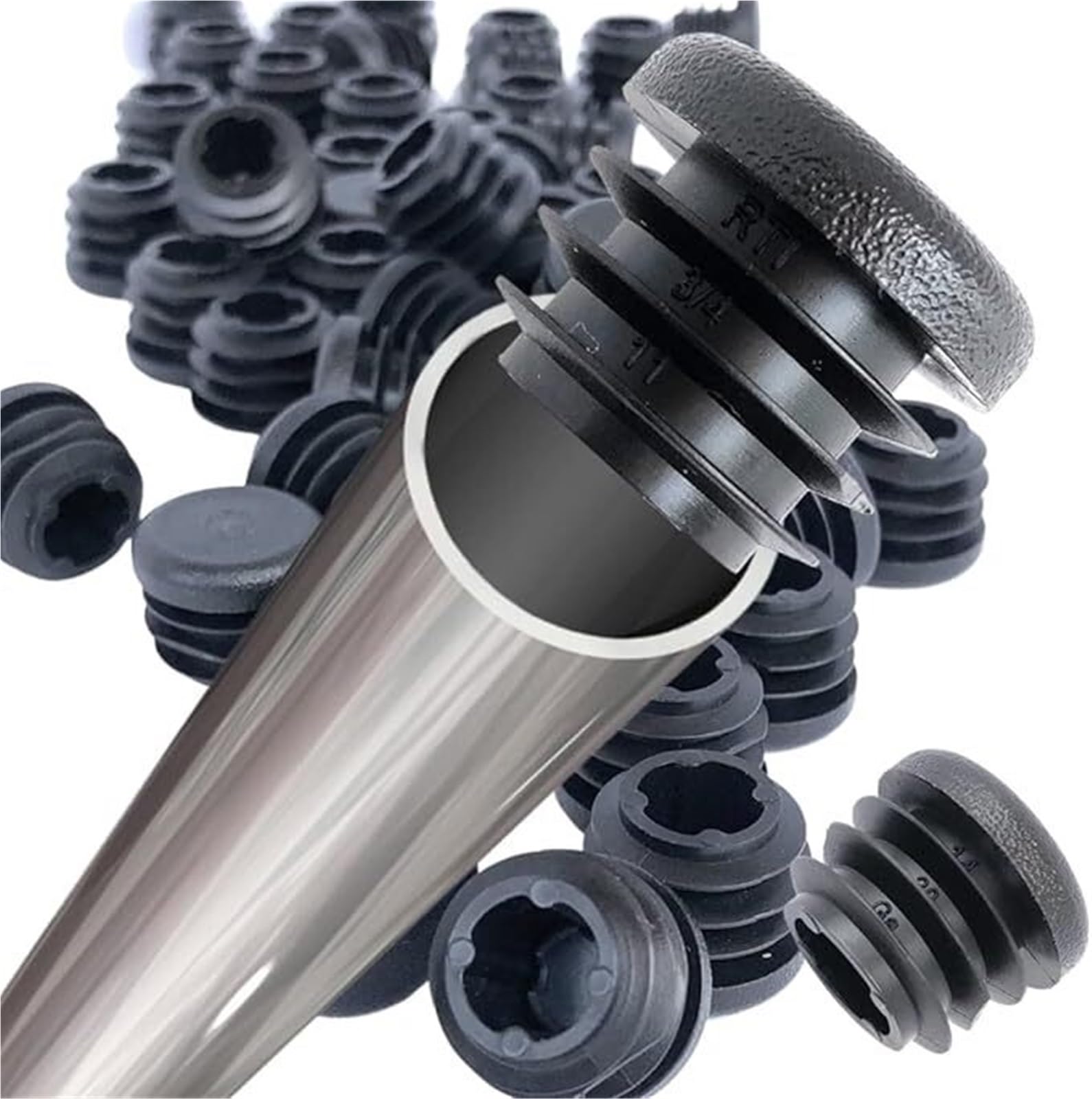 Dasjkdi One Color 16 Pcs Black Round Plastic Blanking End Cap Tube Pipe Inserts Plug Bung Insert Stopper For Chair Leg Tapon Tubo For Plumbing Systems
