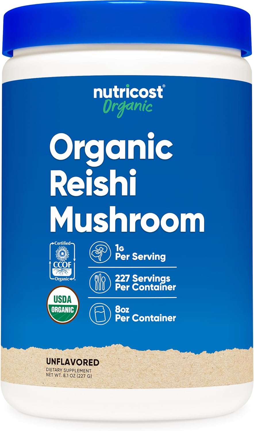 Nutricost Organic Reishi Mushroom Powder 0.5LB (8oz) – USDA Certified 100% Organic, Vegetarian, Non-GMO, Gluten Free Nutricost Organic Reishi Mushroom Powder 0.5LB (8oz) – USDA Certified 100% Organic, Vegetarian, Non-GMO, Gluten Free