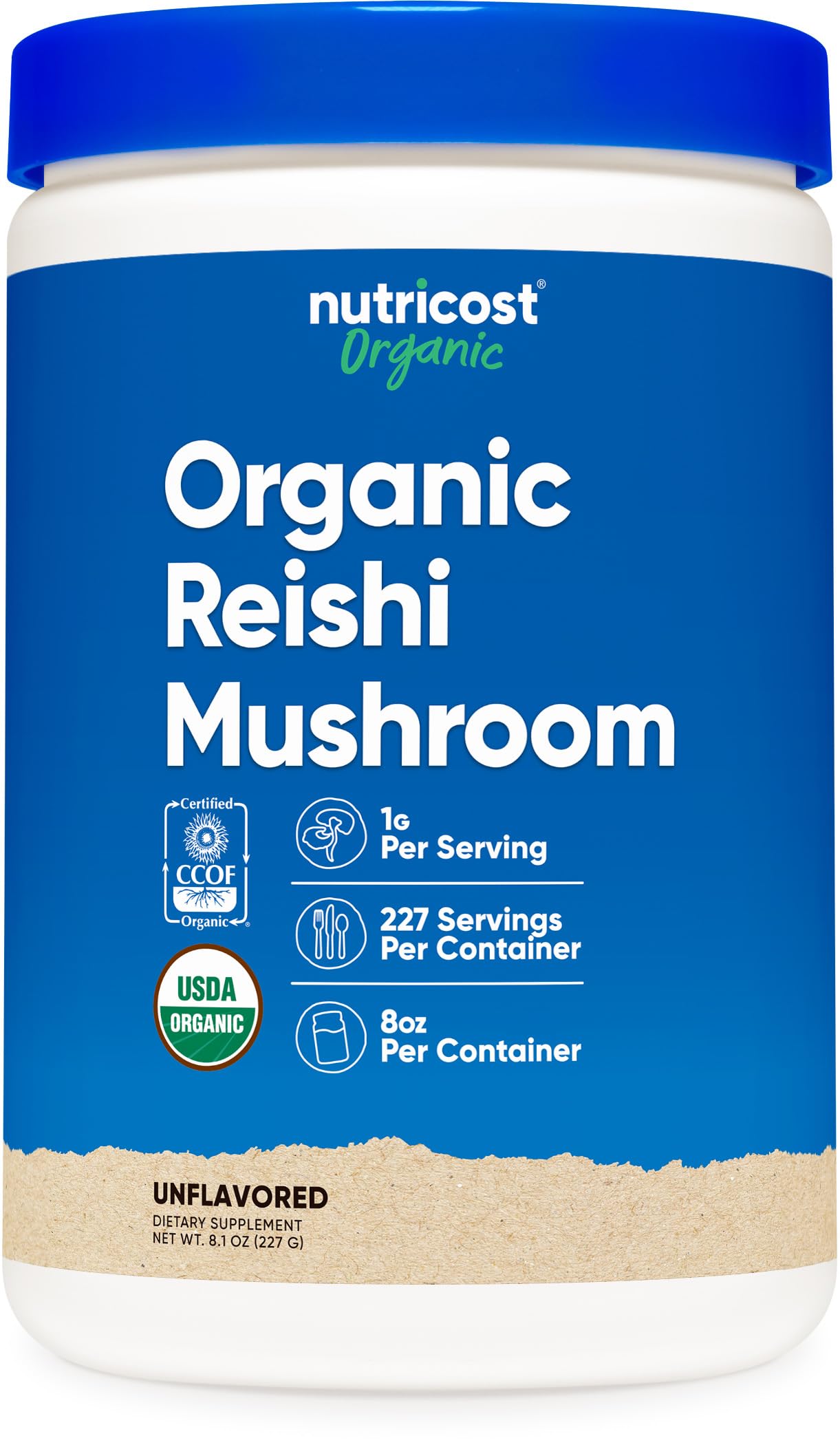 Organic Reishi Mushroom Powder 0.5LB (8oz) - USDA Certified 100% Organic, Vegetarian, Non-GMO, Gluten Free