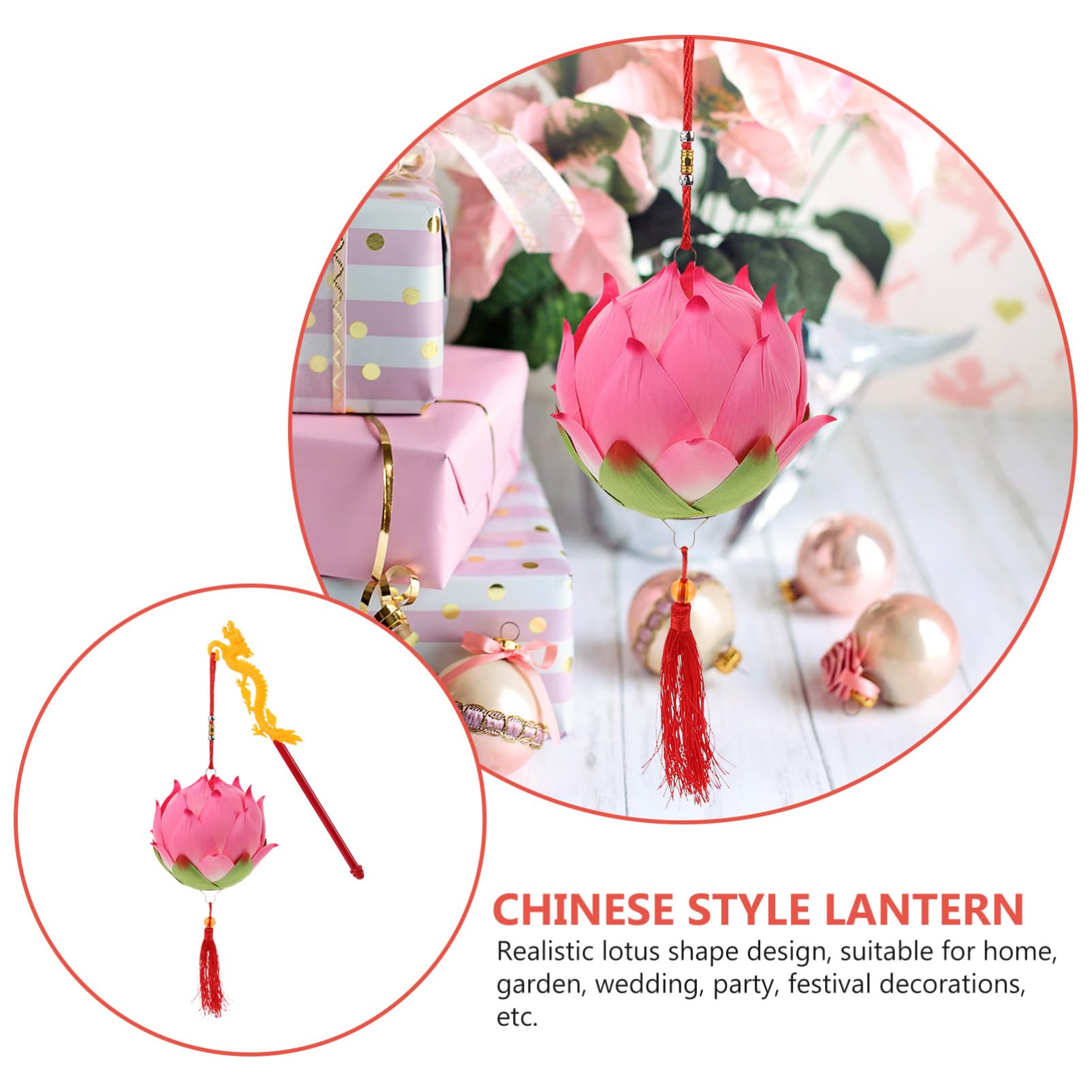 Abaodam 1Set Handheld Lotus Portable Cloth Light for Mid Autumn Festival Year and Special Occasions for Traditional Theme Parties and Celebrations