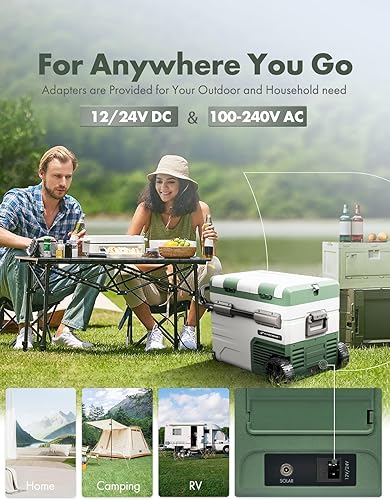 Miniatura 3 de A-Premium Refrigerador de 12 voltios 48QT45.6L Refrigerador portátil para automóvil, -4F  68F zona separada, congelador portátil, control de