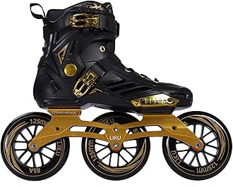 LIKU Black 3WD Inline Skate,3 Wheels Racing Skate Unisex