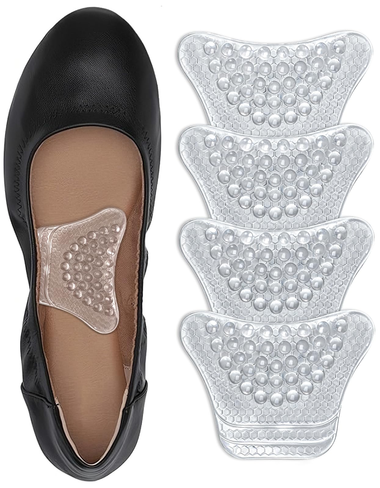 Photo 1 of Dr. Archrevive Arch Support Inserts Women, Customizable 3-Height System for Plantar Fasciitis, Non-Slip Invisible Bio-Gel, Butterfly Contour for Heels, Flats & Sandals (2 Pairs, Medium Arch)