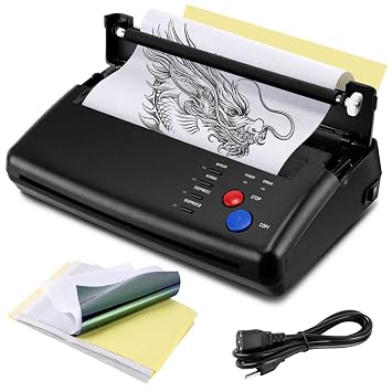 Tattoo Stencil Transfer Printer with 20pcs Tattoo Stencil Paper Transfer Machine Thermal Copier Tattoo Kit Copier Printer