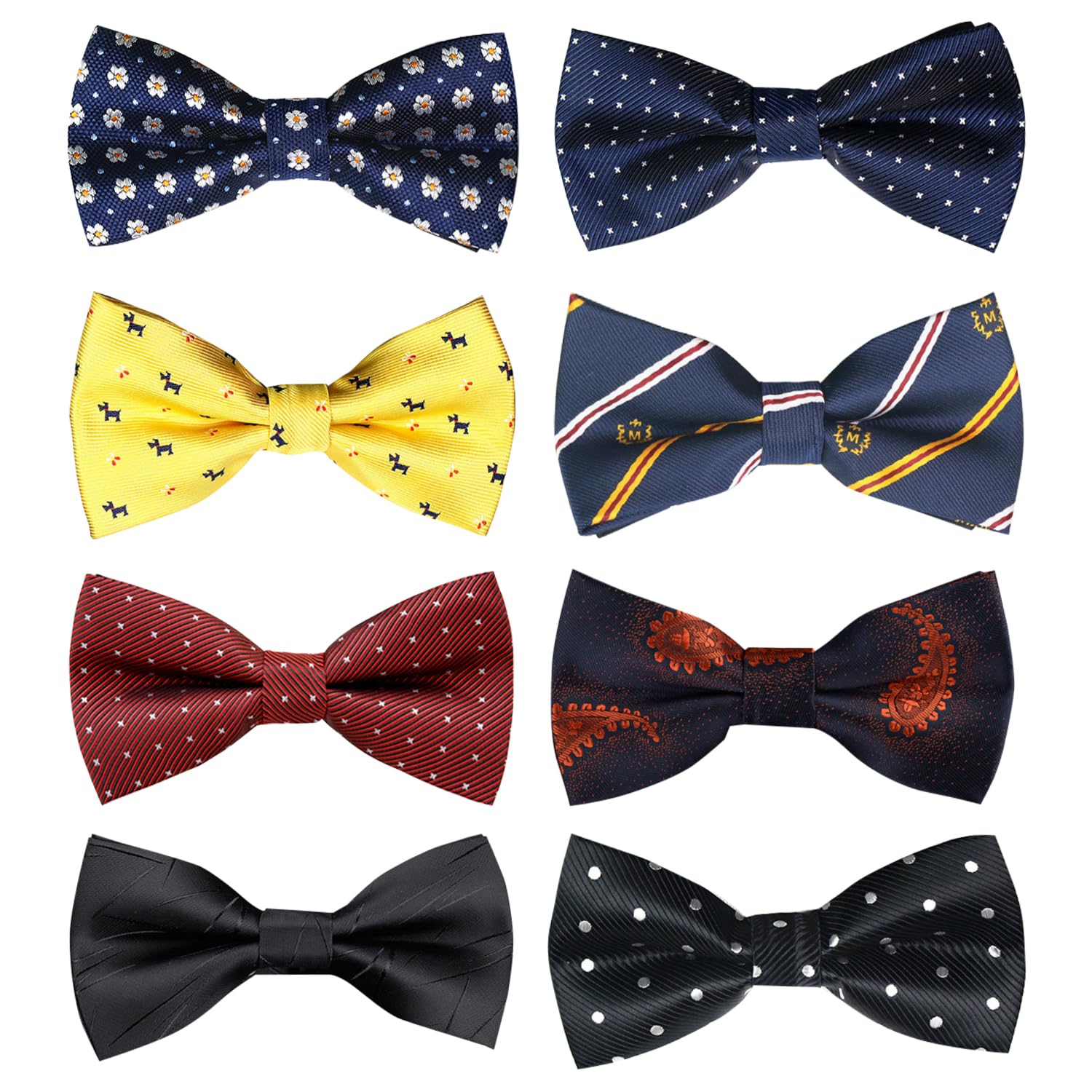 Adjustable Pre-tied Men's Bow ties Bow-ties For Men Boys Wedding Gifts 8 PCS-image-43