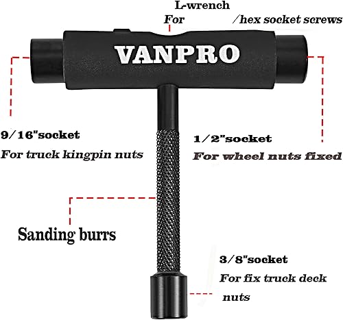 Vista 36 de Vanpro Herramienta de patinaje todo en uno. Se utiliza para la instalación y mantenimiento de varias patinetas y patines, etc.