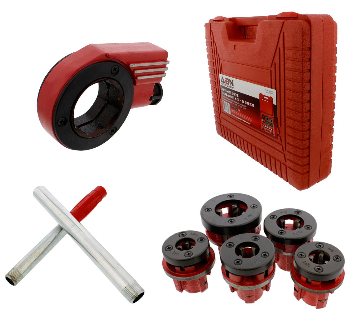 Buy ABN Ratcheting Pipe Threader Cutter 9Piece Kit with 1/4in 1