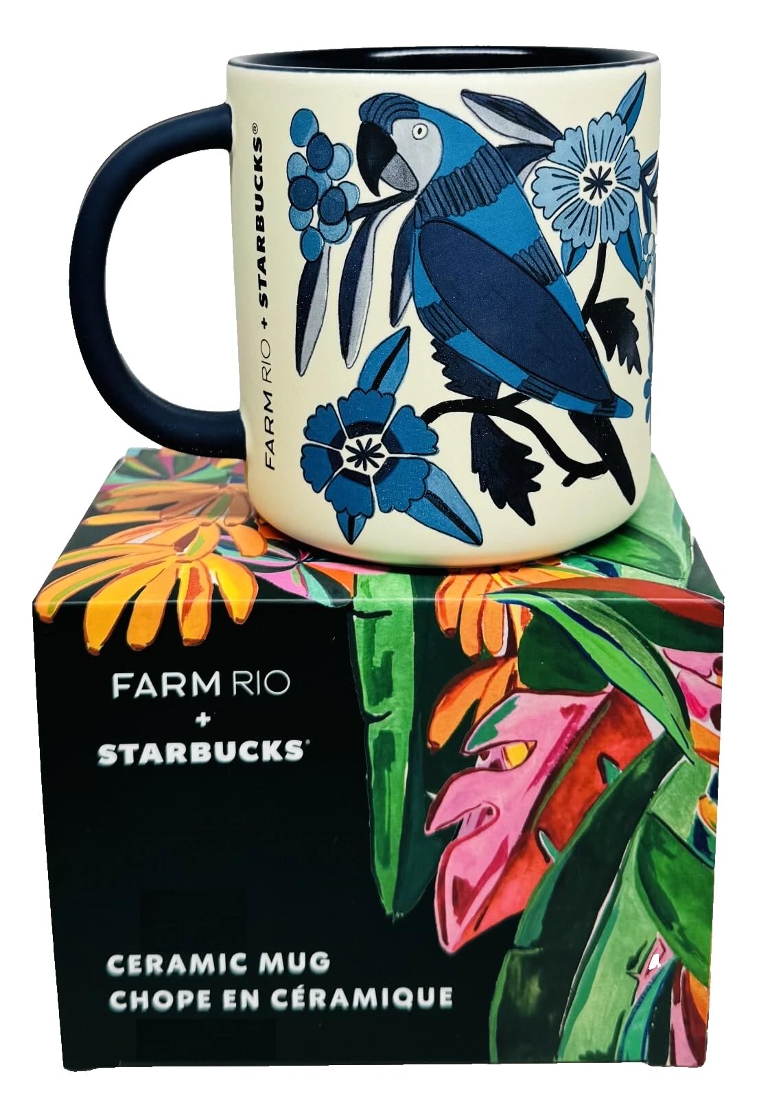 Amazon.com | Starbucks x FARM Rio 2025 Lenço Azulejo Mug, 14