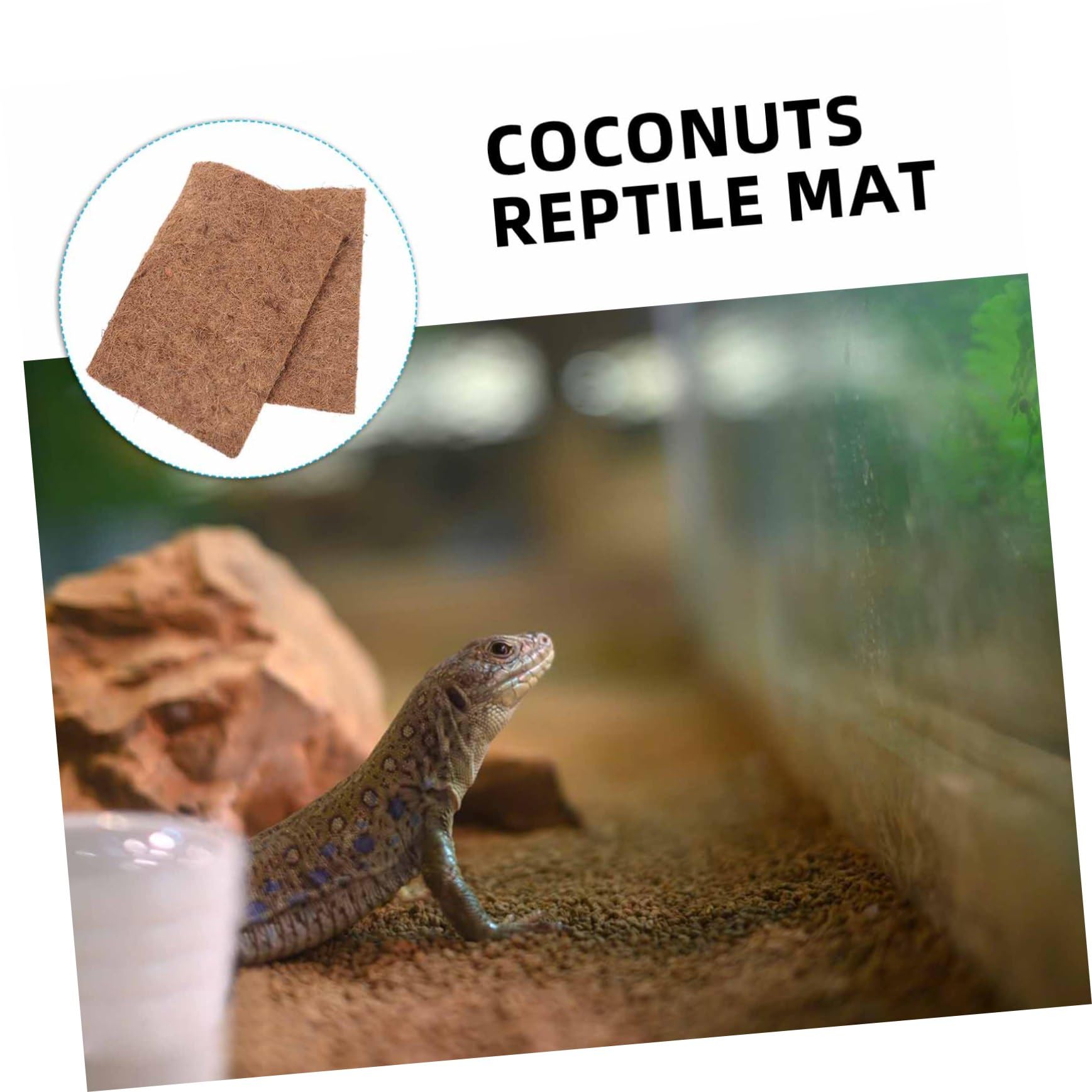 4 Stück Reptilienteppichrolle aus Kokosfasern Weiche und Vielseitige Reptilien Einstreumatte für Terrarien Geeignet für Zuhause und Zoohandlungen