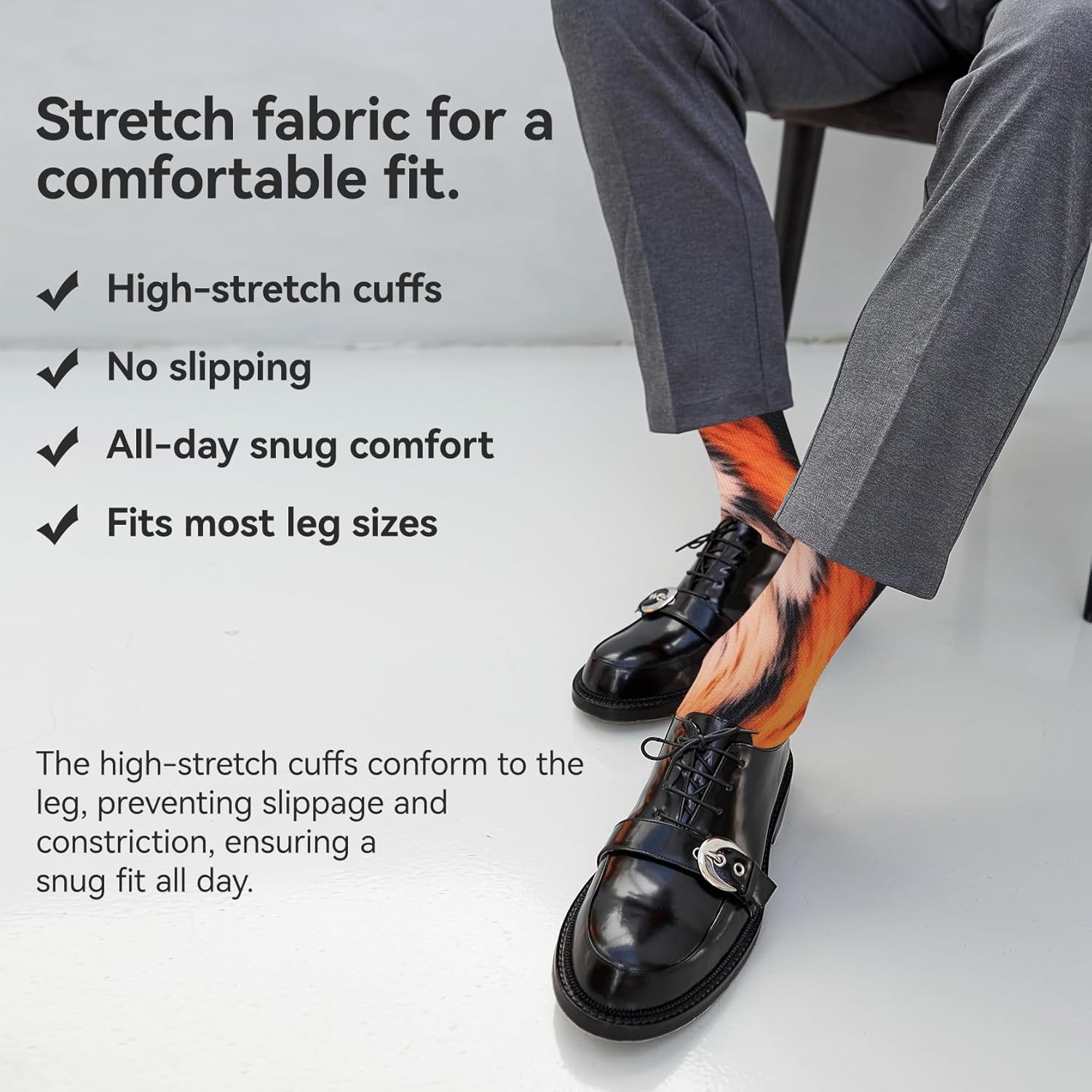 Wild & Playful Crew Socks 3-Pack - Snake/Leopard/Rainbow Prints for Men & Women One Size - Image 5