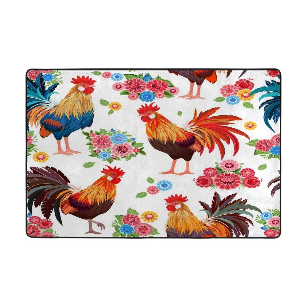 Grand tapis de sol salon chambre tapis velours épais jolies fleurs de coq