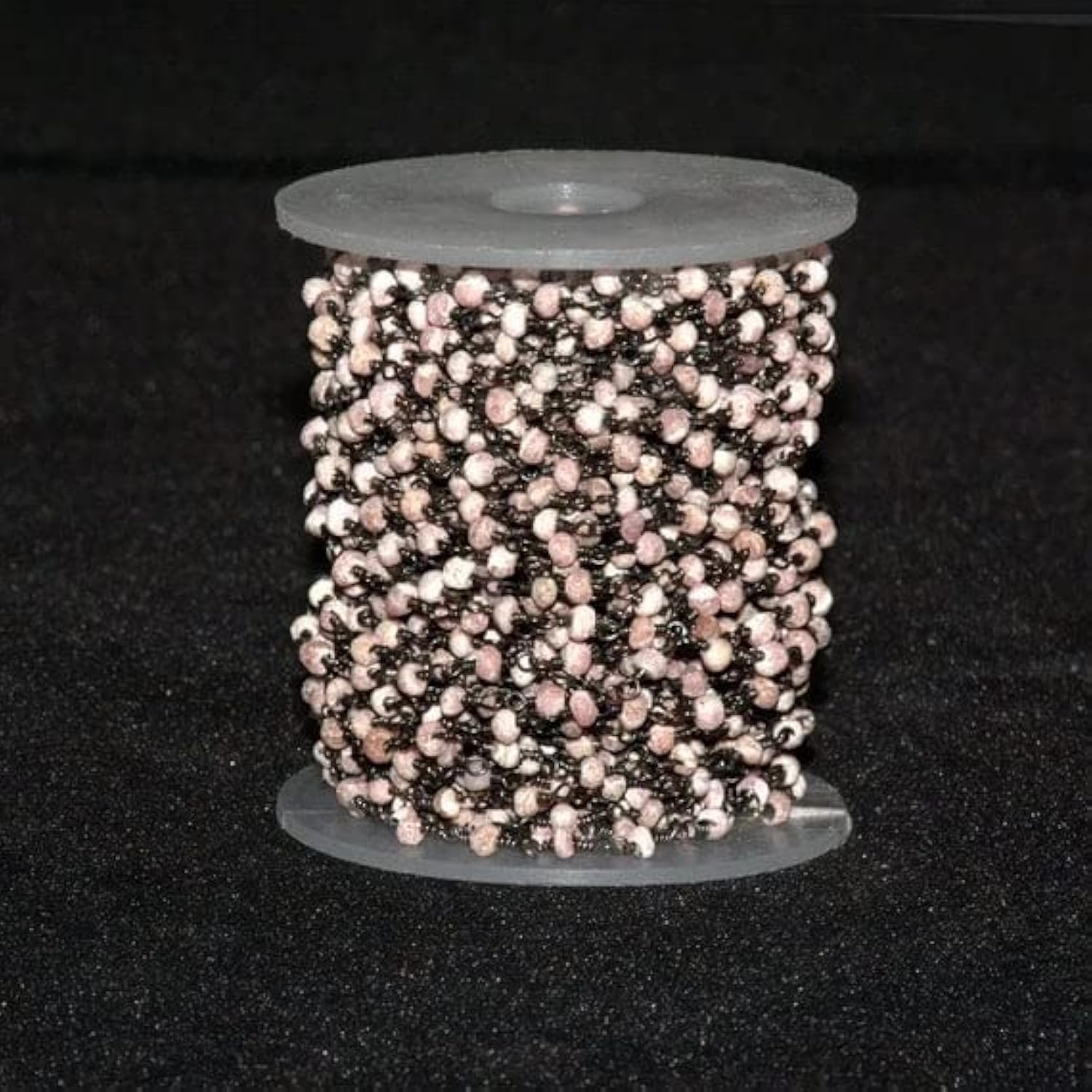 Chaîne rhodoandrosite chapelet LKBEADS en argent noirci de 3mm pour création de bijoux uniques