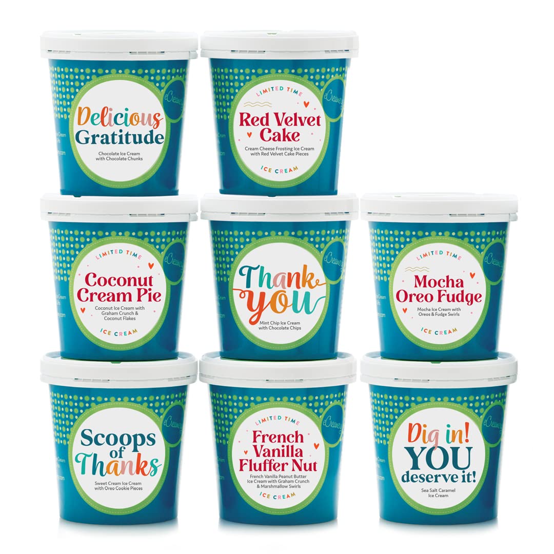 Thank You 8 Pint Ice Cream Gift by eCreamery - Employee Appreciation Gift - Referral Appreciation Gift