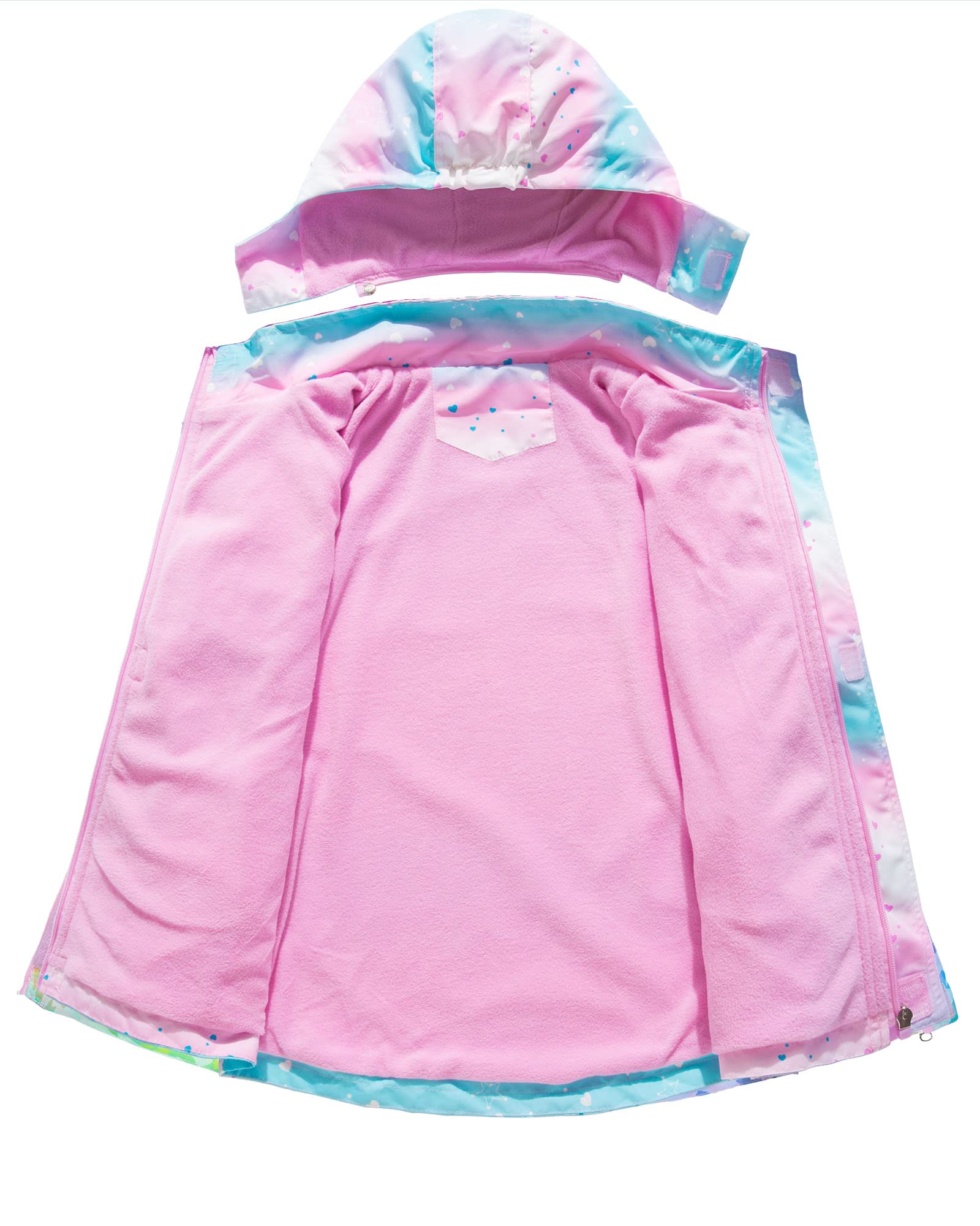 CAMLAKEE Giacca softshell da ragazza, impermeabile, giacca a vento Gradient