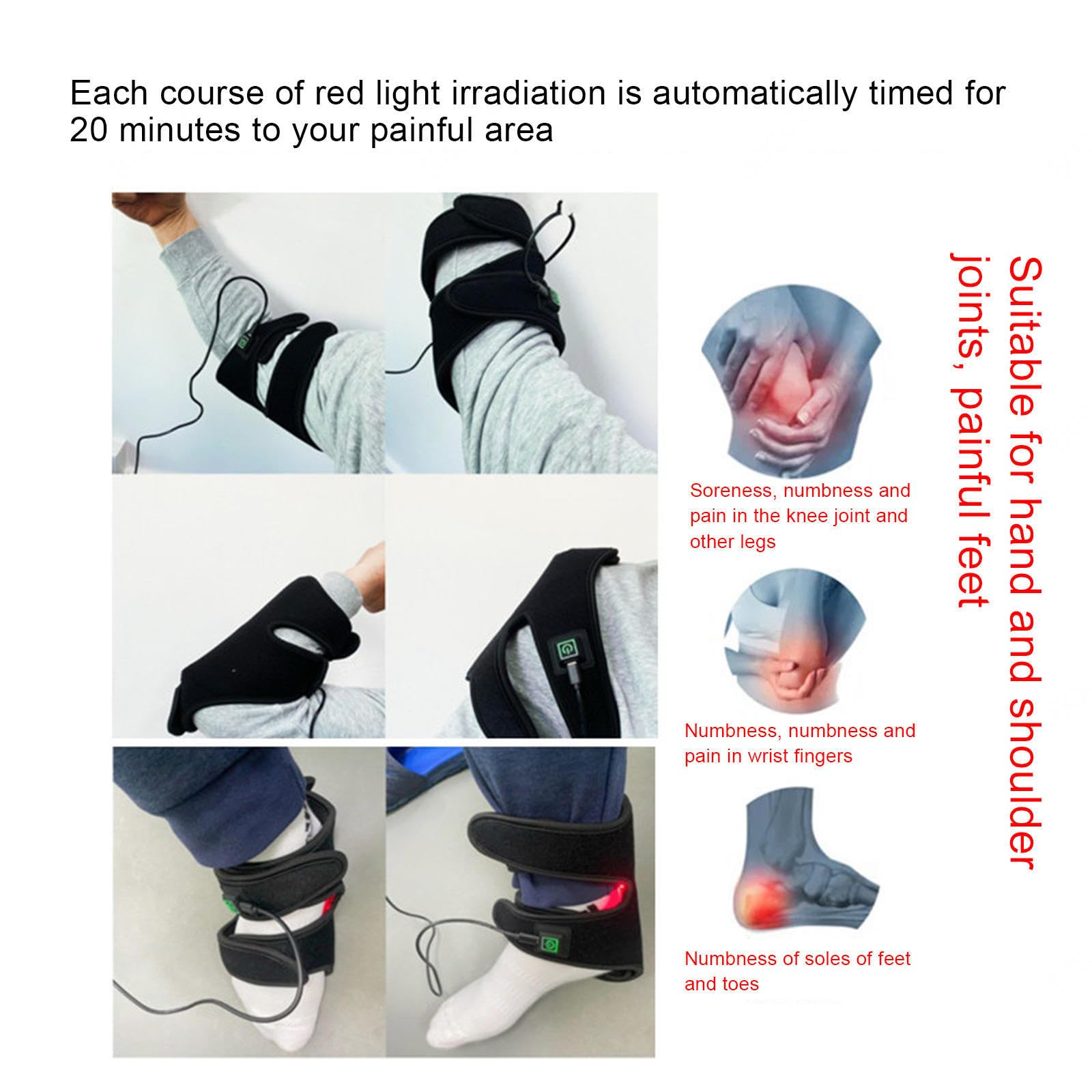 VIDECOR Beheiztes Kniepolster, Kniebandage-Wärmetherapie, USB-Kniestützbandage, Seitliche Stabilisatoren Zur Linderung von Gelenkschmerzen, mit Netzstecker und USB-Kabel