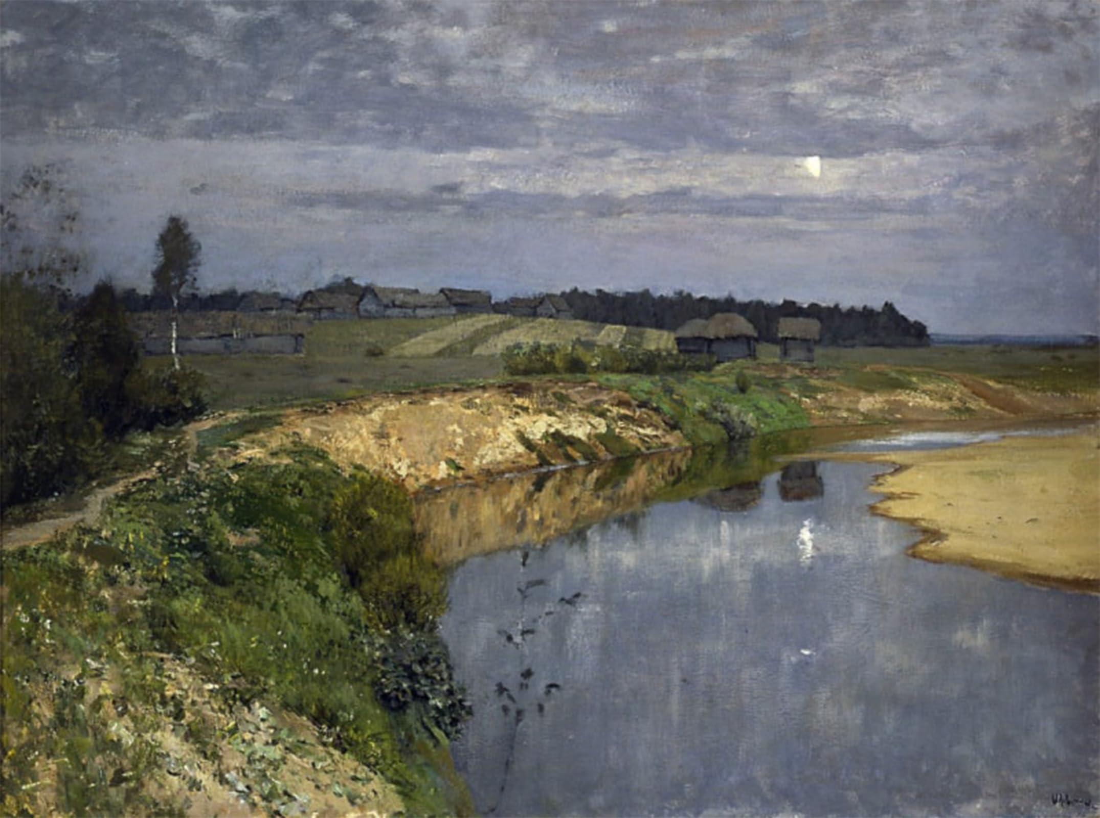 Cuadro de arte de pared Silenzio de Isaac Levitan para sala de estar, 60x90cm 5