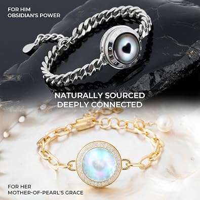 TOTWOO Long Distance Touch Bracelets for Couples, Light up & Vibration for Love - Women's Fashion Smart Jewelry, Romantic Gift for Girlfriend, One-to-One Bluetooth Pairing via App