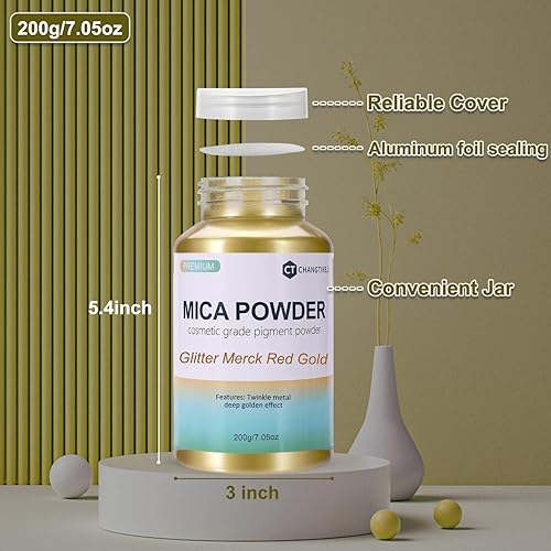 Vista 93 de CHANGTIKEJI Polvo de mica, 24 colores – 0.35 oz/botella de pigmento natural en polvo para resina epoxi, fabricación de jabón, fabricación de velas