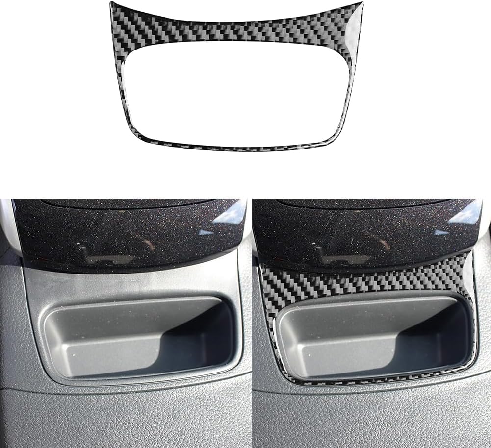 2PCS Real Carbon Fiber Sticker Center Gear Shift Decorative Frame Cover Trim Compatible with Nissan Sentra Sylphy 2016 2017 2018 2019 Interior Accessories Black.