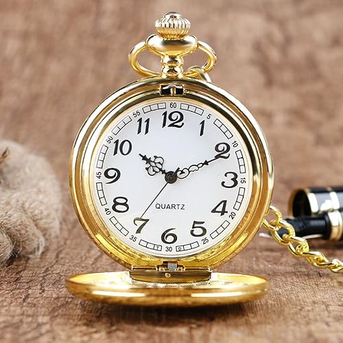 Miniatura 8 de WIOR Classic Smooth Vintage Pocket Watch Silver Steel Mens Watch with 14 in Chain for Graduation Xmas Fathers Day