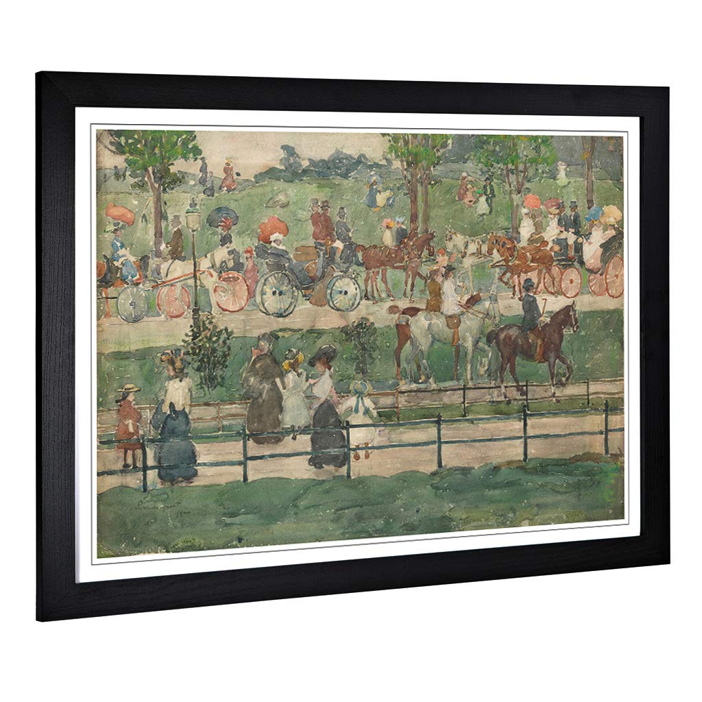 Big Box Art Framed Print of Maurice Pendergrast Central Park Design | Wall Art Picture | Home Decor for Kitchen, Living Room, Bedroom, Hallway, Black, A2 / 24.5x18 Inch / 62x45cm