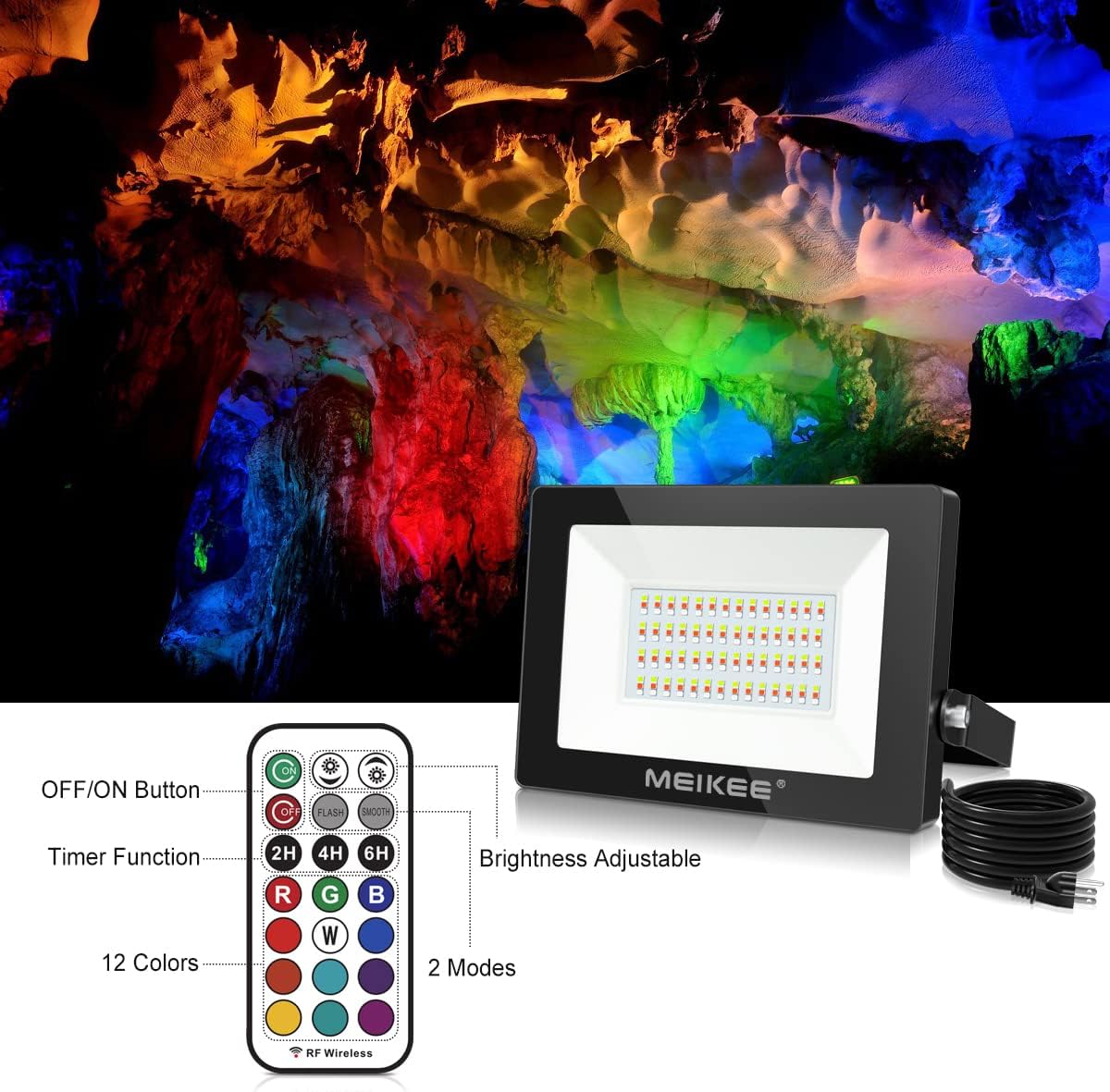 🔥 Crаzу Dеаlѕ MEIKEE RGB LED Flood Lights 600W Equivalent, 2 Pack 100W Outdoor Indoor Color Changing Floodlight with Remote Control, IP66 Waterproof Dimmable Wall Washer Light for Party Stage Garden Landscape Blасk Frіdау - 80% оƒƒ MEIKEE RGB LED Flood Lights 600W Equivalent, 2 Pack 100W Outdoor Indoor Color Changing Floodlight with Remote Control, IP66 Waterproof Dimmable Wall Washer Light for Party Stage Garden Landscape