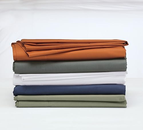 Miniatura 5 de Heritage - Juego de sábanas  100% algodón, calidad premium, tejido satinado ultra suave, transpirable, bolsillos profundos, juego de 4 piezas,