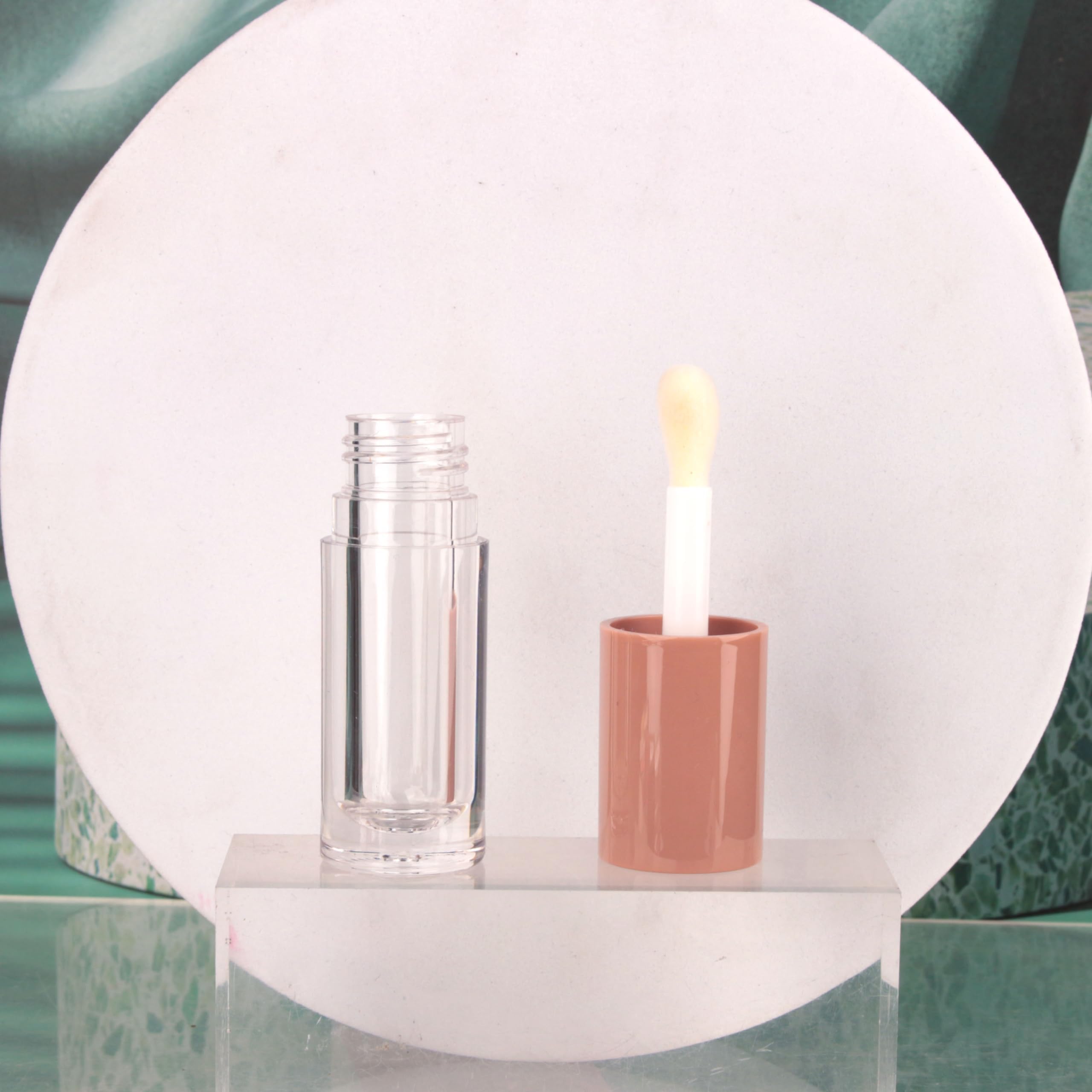 COSIDEA 14pcs Empty 6ml big doe foot wand Chunky lip gloss tubes for DIY lipgloss,Pink round lipgloss containers tubes with thick wand (Nude)