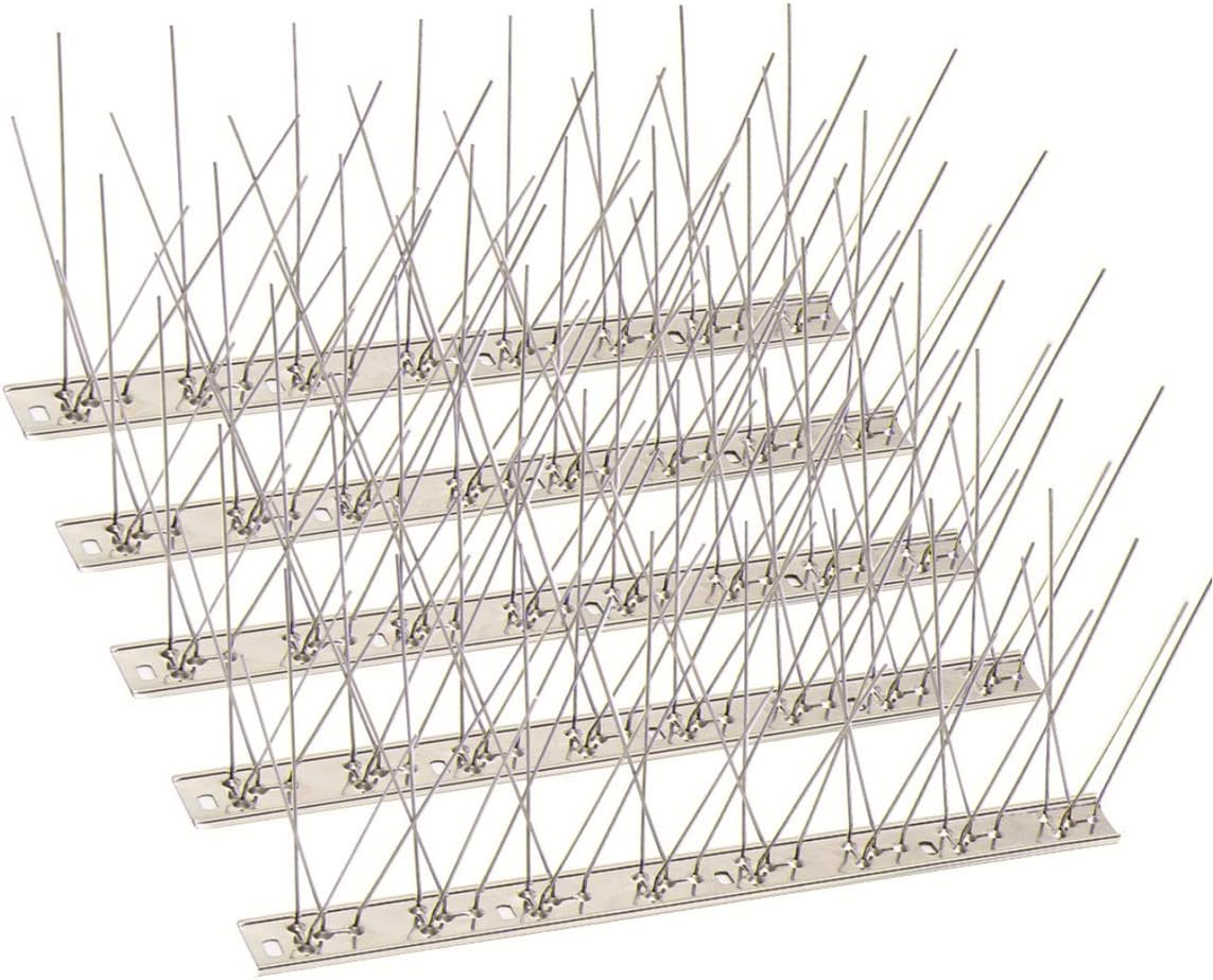 SEEKSEE 10 Pack Bird Spikes –13 inch Anti-Bird Nails Bird Repellent Metal Bird Deterant Spinners of Stainless Steel Bird Spikes for Pigeon and Other Small Birds10 Ft