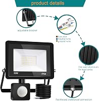 Treoir 30W 3000LM LED Mozgásérzékelős Kültéri Reflektor 6000K IP66 Vízálló 5