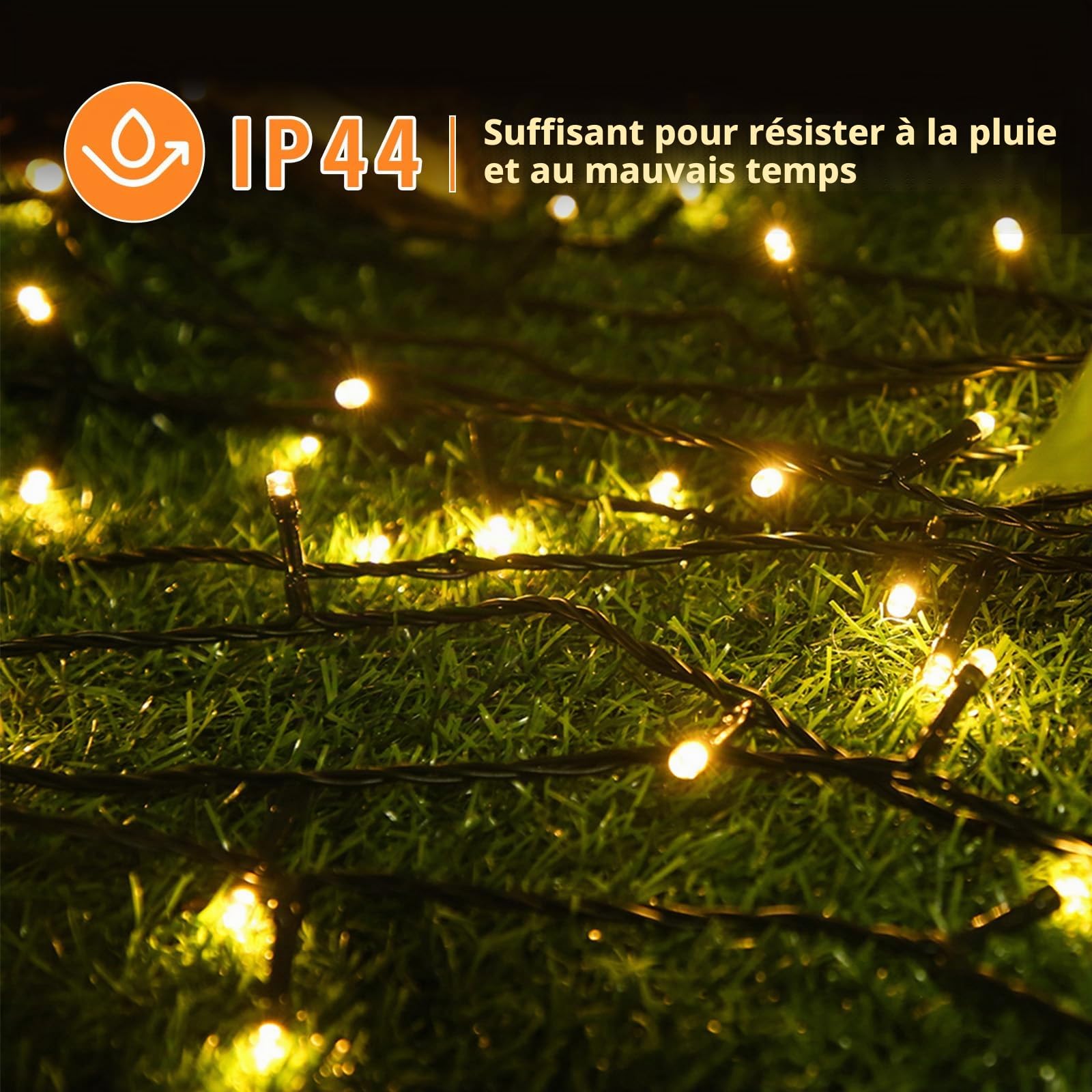 Guirlande Lumineuse 100m 1000 LED Lumière Etoilée, 8 Mode Blanc Chaud, IP44 Imperméable, Guirlande Lumineuse Led Interieur et extérieur Decoration pour Noël Mariage Fête