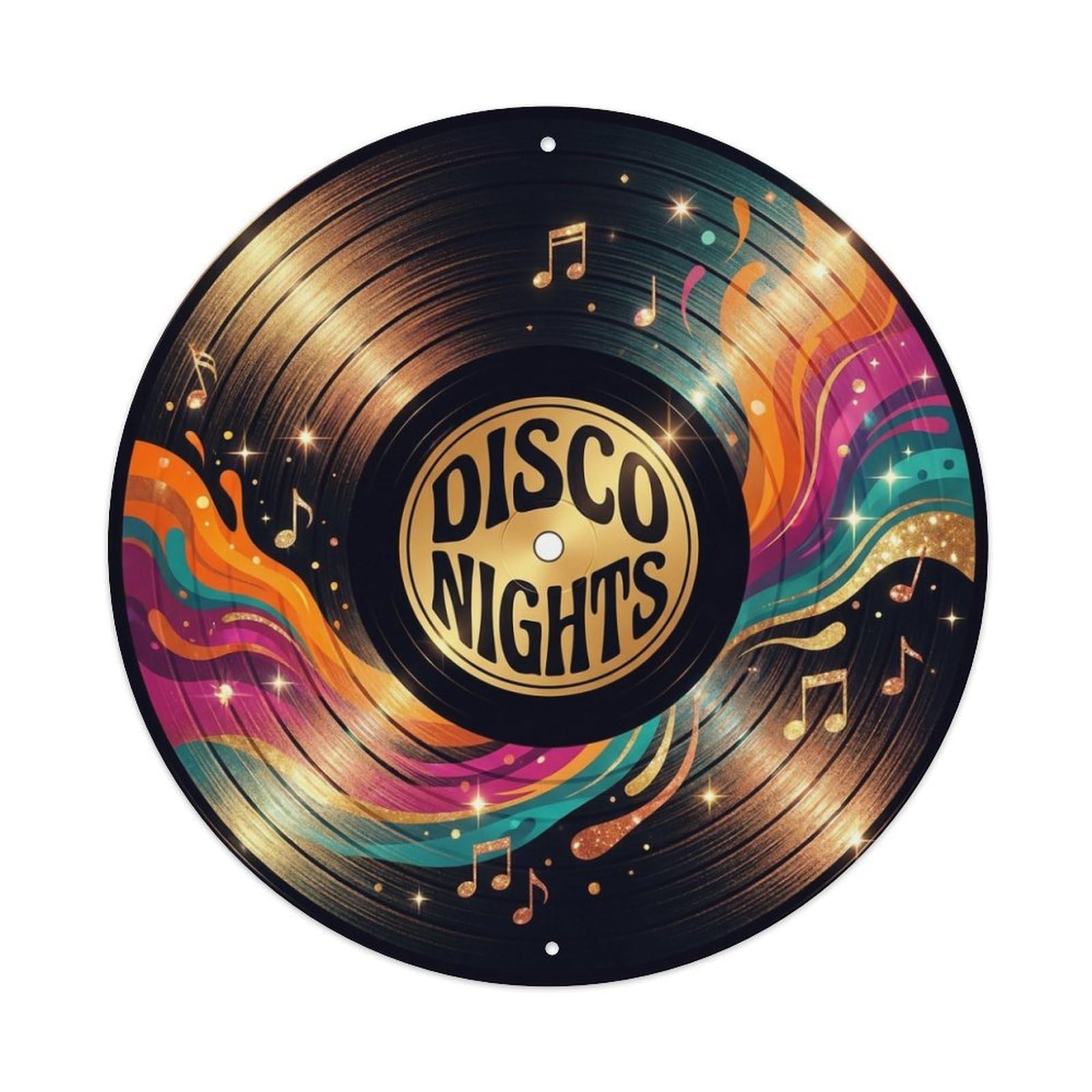 Record Cover Style Retro 70s Disco Vinyl Groove Metal Tin Sign